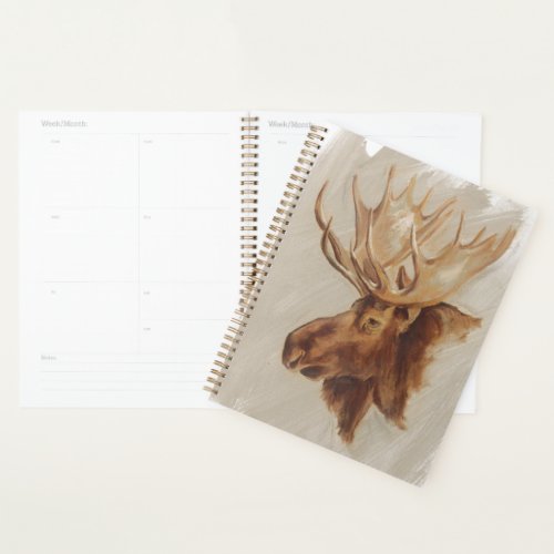 Western American Animal Study  Moose Portrait Planner