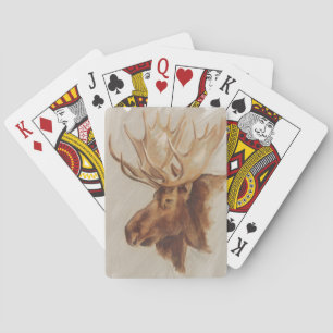 Western American Animal Study   Moose Portrait Poker Cards