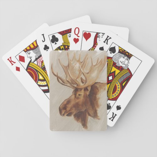 Western American Animal Study  Moose Portrait Poker Cards