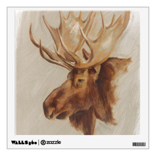 Western American Animal Study   Moose Portrait Wall Decal
