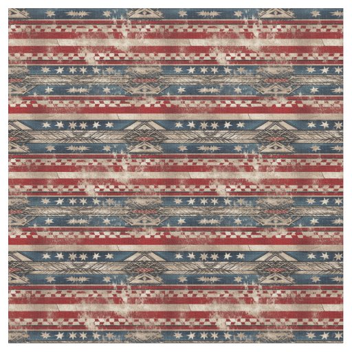 Western American Flag Fabric