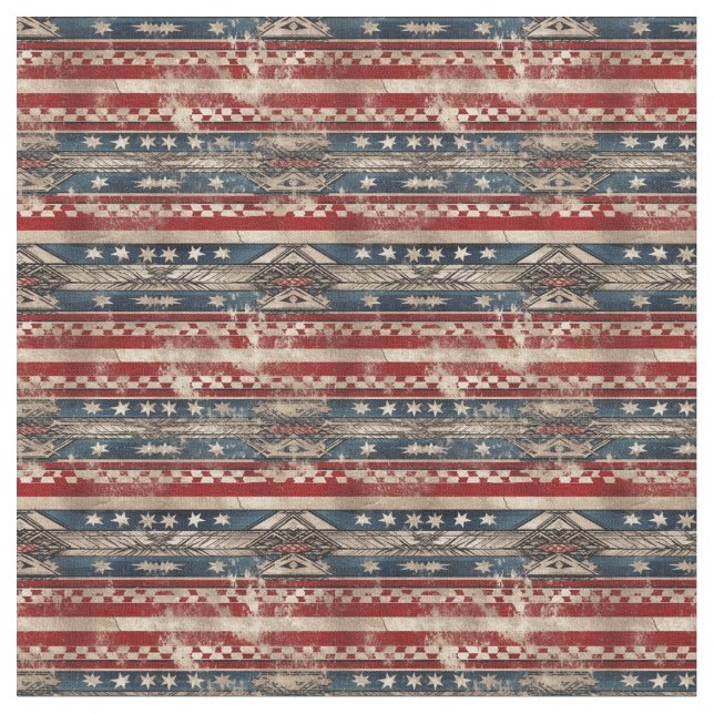 Western American Flag Fabric (Close Up)