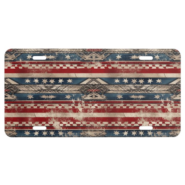 Western American Flag License Plate (Front)