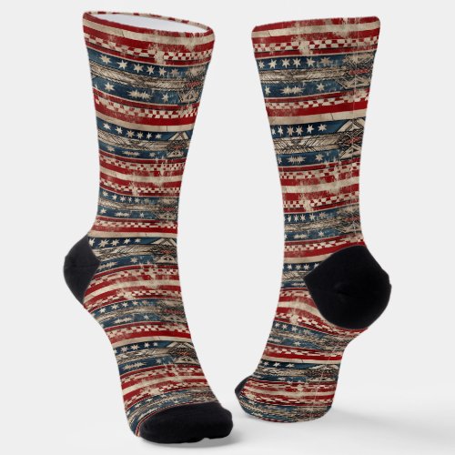 Western American Flag Socks