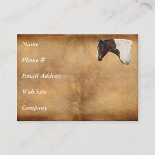 Customizable Western American Paint Horse Business Card