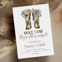 Western and Country Flowers Boots Rustic Wedding Invitation | Zazzle