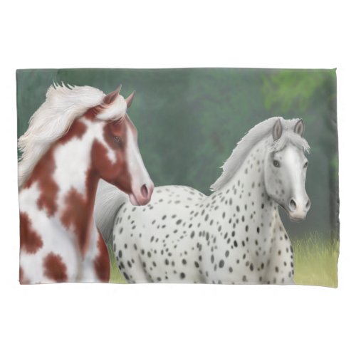 Western Appaloosa Paint Horses Pillowcase