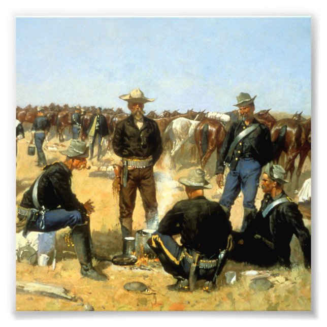 Western Art “Cavalryman's Breakfast” Photo Print (Front)