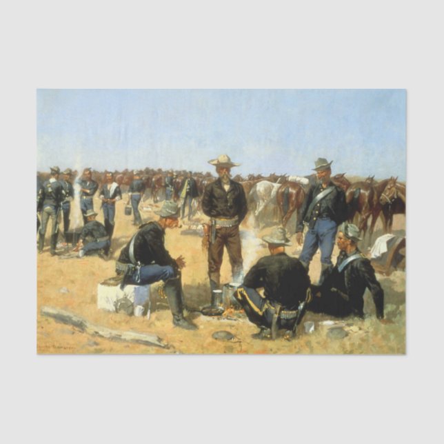 Western Art “Cavalryman's Breakfast” Tissue Paper (Front)