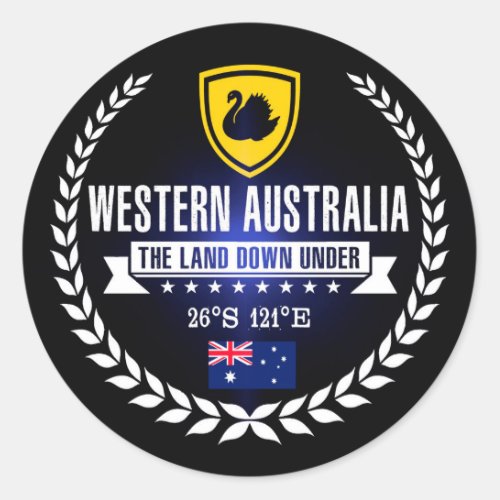 Western Australia Classic Round Sticker