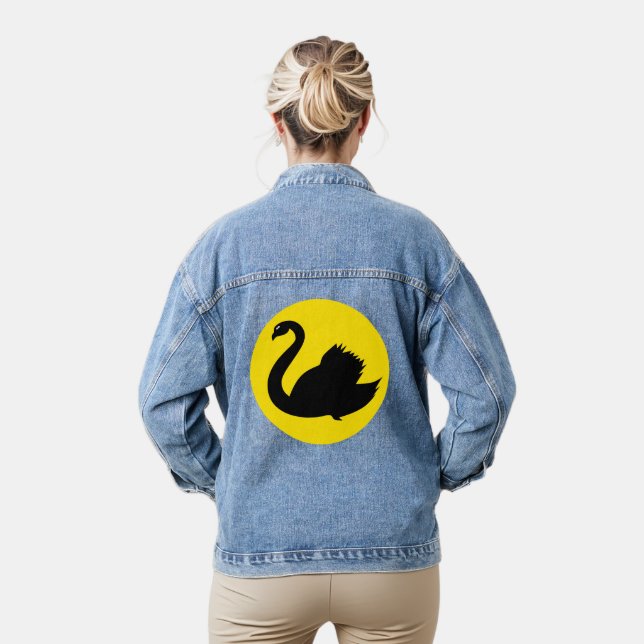 Western Australia flag swan Denim Jacket (Model)