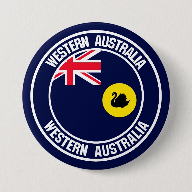 Western Australia Round Emblem Button (Front)