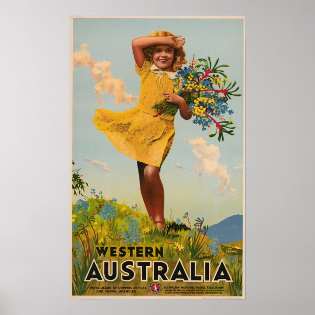 Western Australia vintage travel ad Poster (Front)