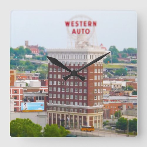 Western Auto Building Loft Condos Kansas City Square Wall Clock