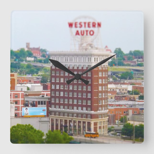 Western Auto Building Loft Condos Kansas City Square Wall Clock (Front)