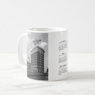 Western Auto Curved Building 2024 Calendar Coffee Mug