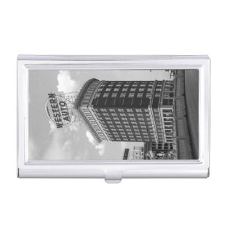 Western Auto Half Cylinder Building Business Card Case