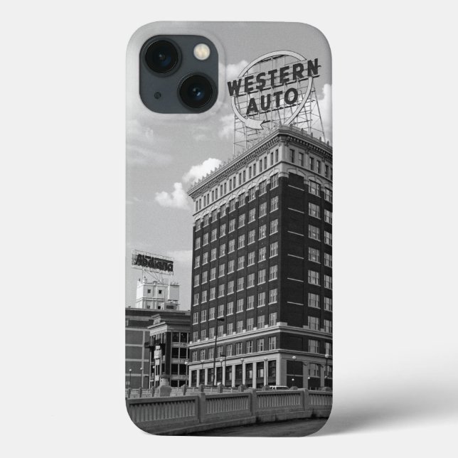 Western Auto Half Cylinder Building Case-Mate iPhone Case (Back)