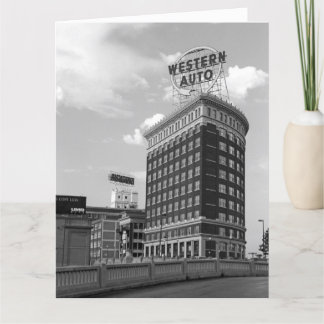 Western Auto Sign Black & White Architecture Photo Card