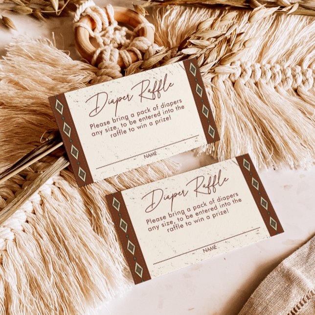 Western Aztec Rustic Boho Diaper Raffle Card (Creator Uploaded)