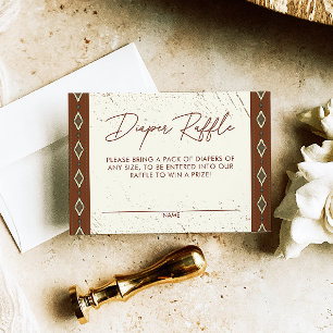 Western Aztec Rustic Boho Diaper Raffle Card