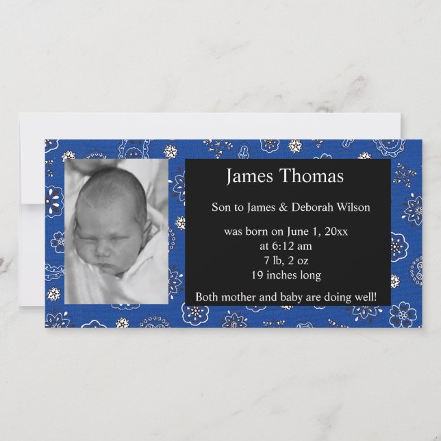 Western Baby Birth Announcement (Front)