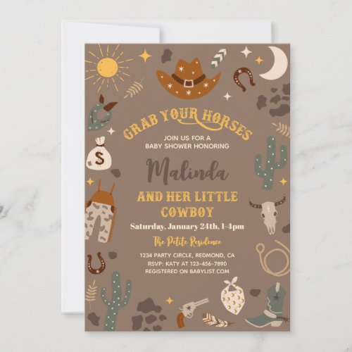 Western Baby Shower Invitation  Cowboy Baby