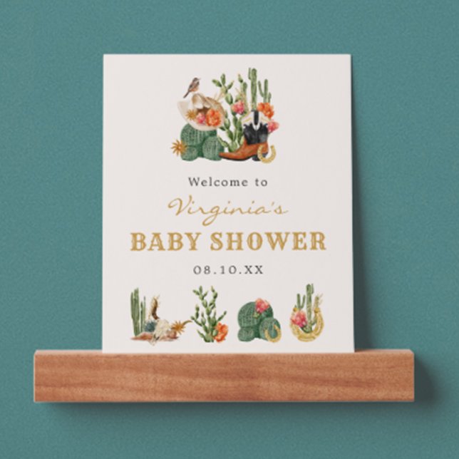 Western Baby Shower Welcome Picture Ledge (Western Baby Shower Welcome Picture Ledge by Painted Paperie
)