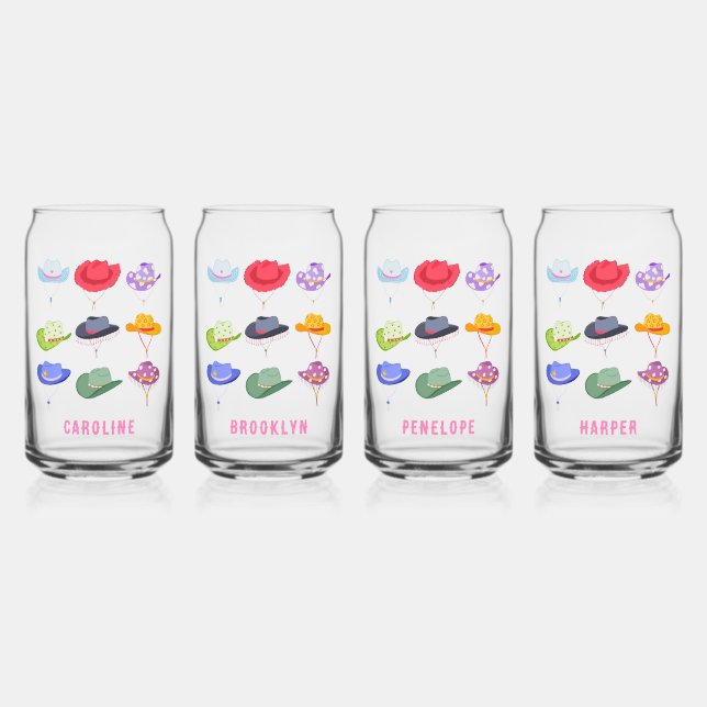 Western Bachelorette Party Favor Drinkware Set Can Glass (Front)