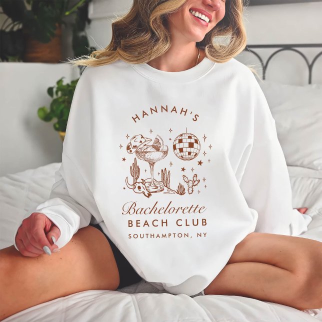 Western Bachelorette Retro Minimalist Bridesmaid Sweatshirt (Creator Uploaded)