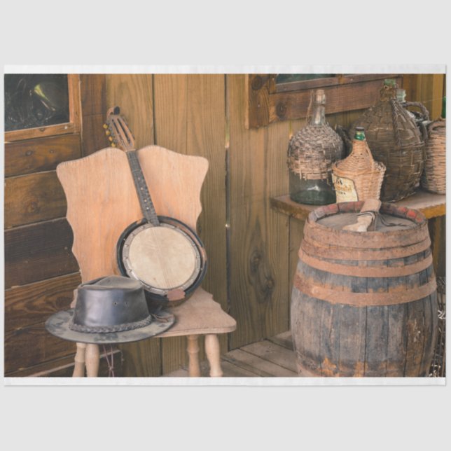 Western Bango Decoupage Tissue Paper (Front)