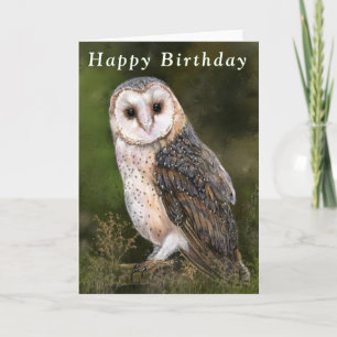 Western Barn Owl Birthday Card