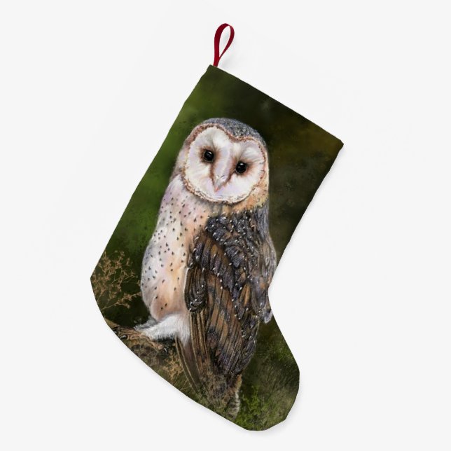 Western Barn Owl Christmas Stocking (Front (Hanging))