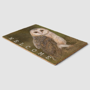 Western Barn Owl Doormat - Welcome Fiber Doormat