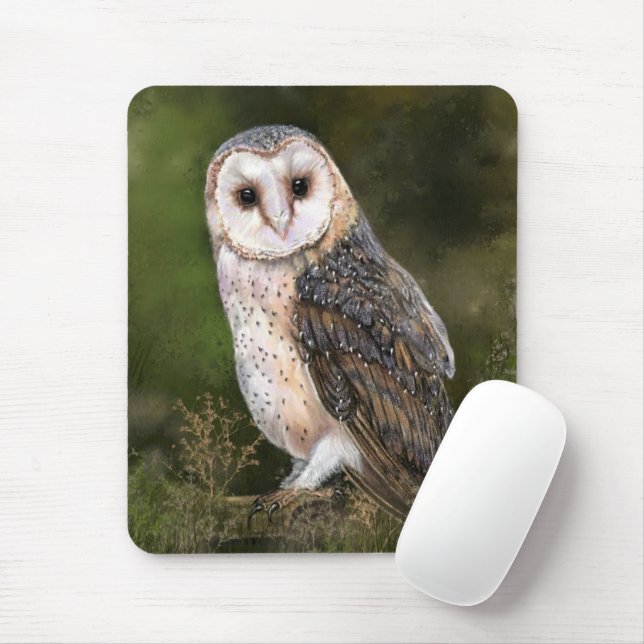 Western Barn Owl Mouse Pad (With Mouse)