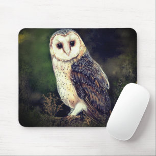 Western Barn Owl Mouse Pad Painting
