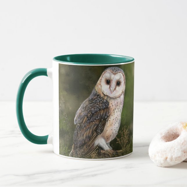 Western Barn Owl Mug Gift (With Donut)