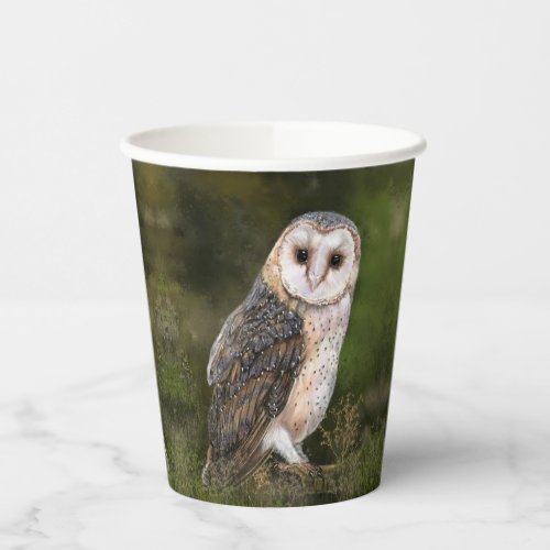 Western Barn Owl Paper Cups _ Painting