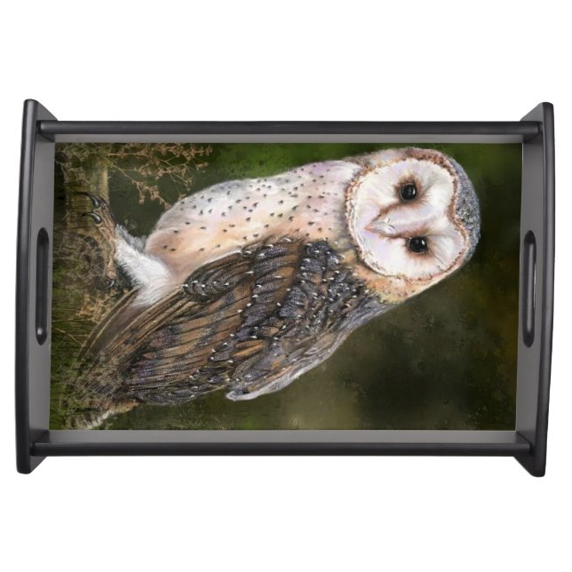 Western Barn Owl Serving Tray (Front)