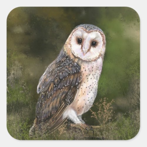 Western Barn Owl Stickers _ Painting