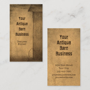 Western Barn Rustic Country Vintage Sepia Texture Business Card