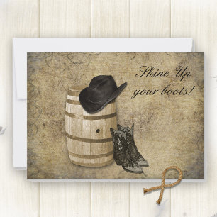 Western Barrel and Boots Cowboy Wedding Invitation