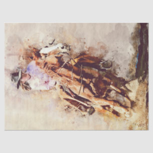 Western Barrel Racing Cowgirl Decoupage Tissue Paper