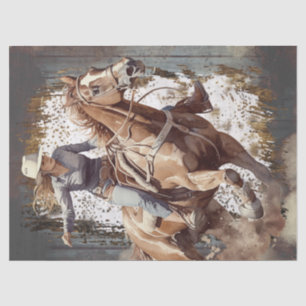 Western Barrel Racing Cowgirl Decoupage Tissue Paper