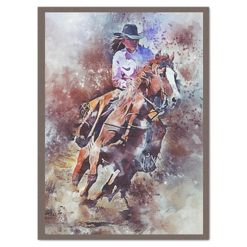 Western Barrel Racing Cowgirl Tissue Paper