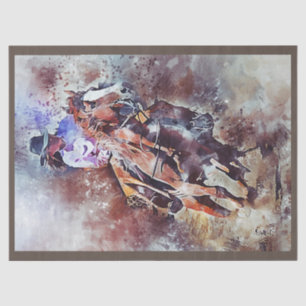 Western Barrel Racing Cowgirl Tissue Paper