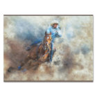 Western Barrel Racing Cowgirl