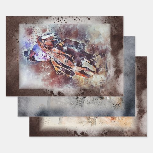 Western Barrel Racing Cowgirl Wrapping Paper Sheets