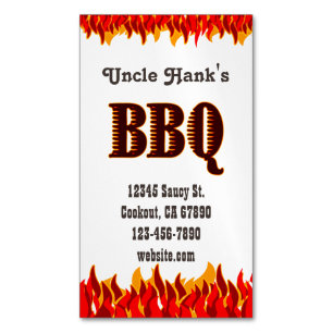Western BBQ Restaurant Custom Magnetic Card