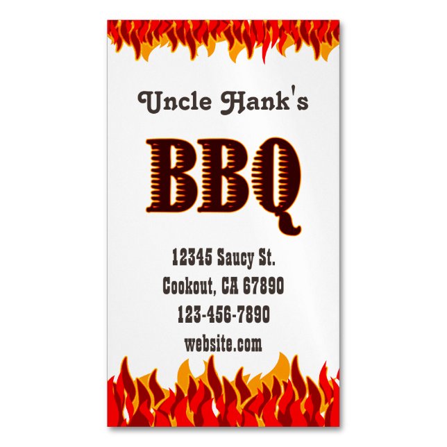 Western BBQ Restaurant Custom Magnetic Card (Front Vertical)